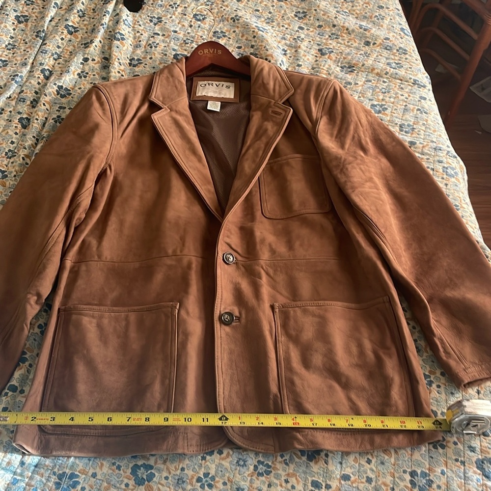 Men’s Orvis 100% Suede Leather Jacket Size 46